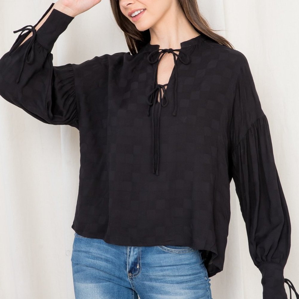 Black Check patterned Blouse